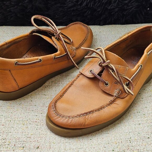 Bass Men Shoes Brown Leather Upper Lace Up SEAFARER Sneaker Size 10W main image 9